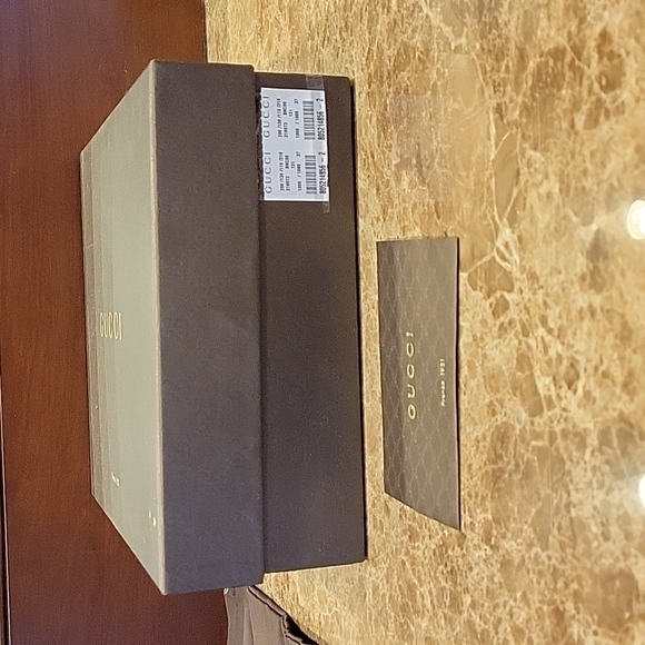 WOMEN'S GUCCI BLACK PATENT LEATHER HORESBIT ANKLE STRAP SHOES SANDALS HEELS BOX - Picture 14 of 14